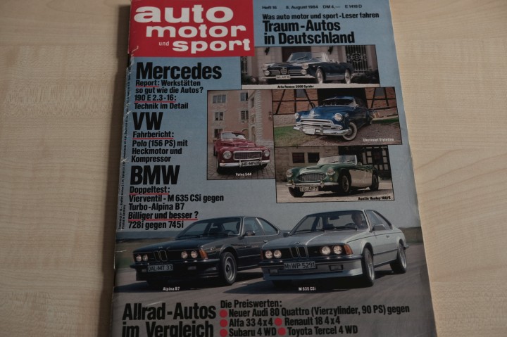 Deckblatt Auto Motor und Sport (16/1984)